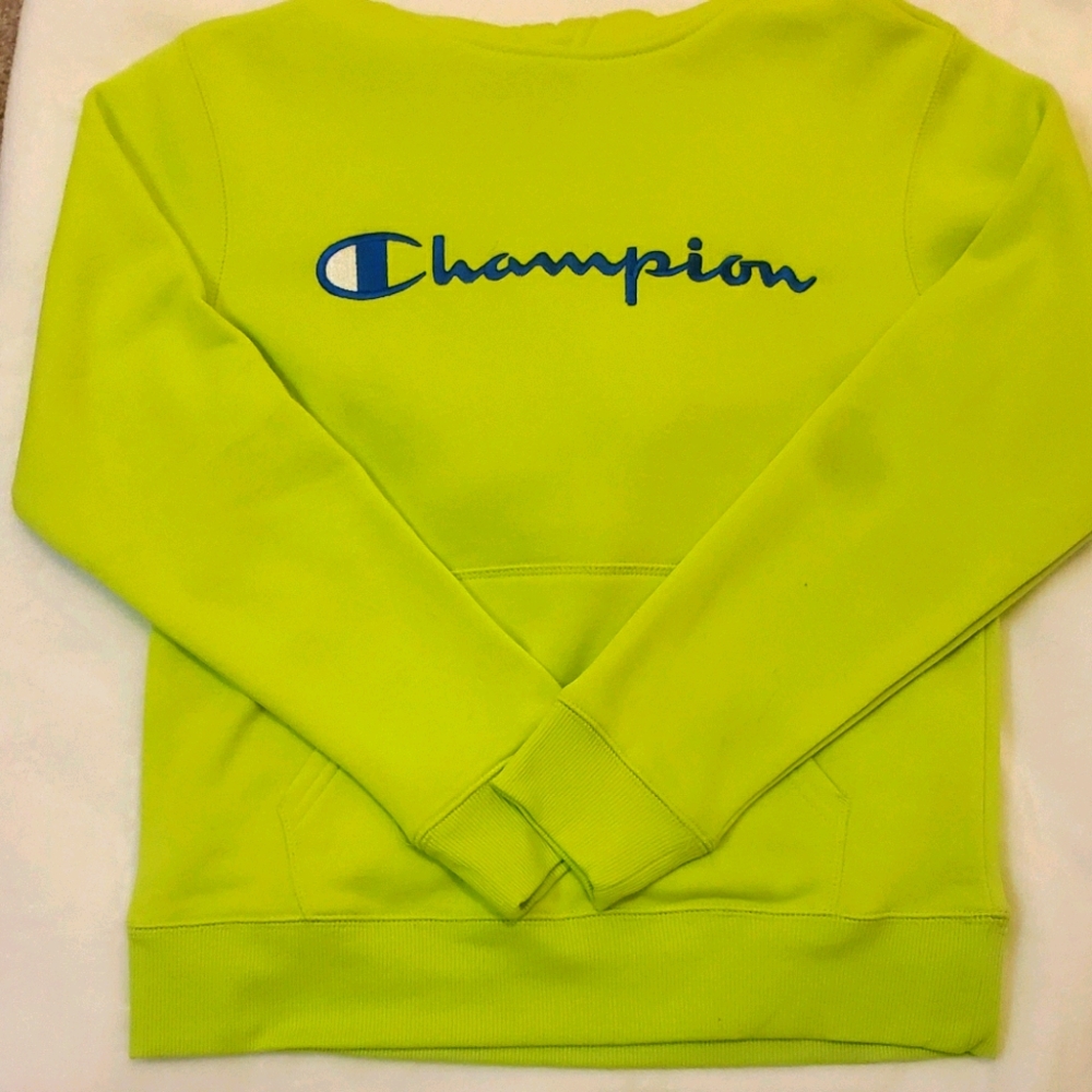 Lime Green Champion Hoodie Sweatshirt